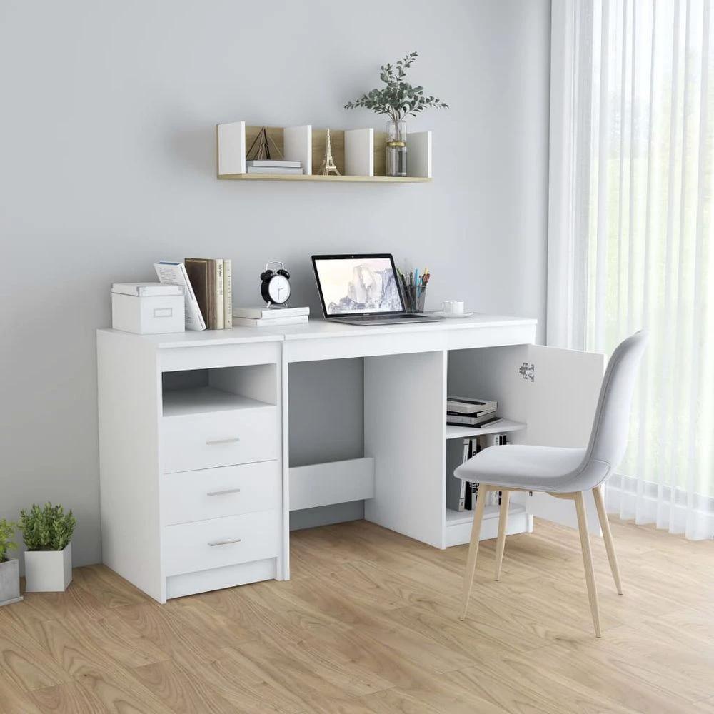 Desk White 140x50x76 cm vidaXL Engineered Wood by vidaXL