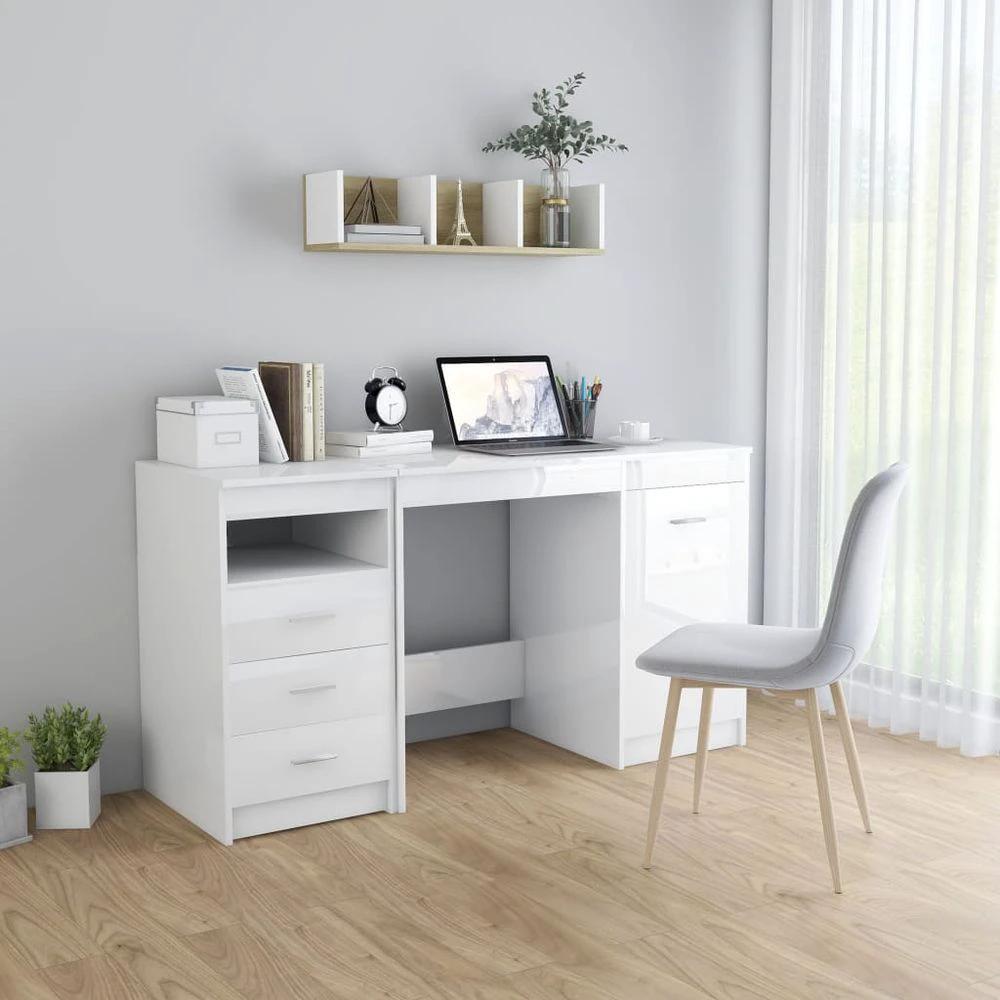 Desk White 140x50x76 cm vidaXL Engineered Wood by vidaXL