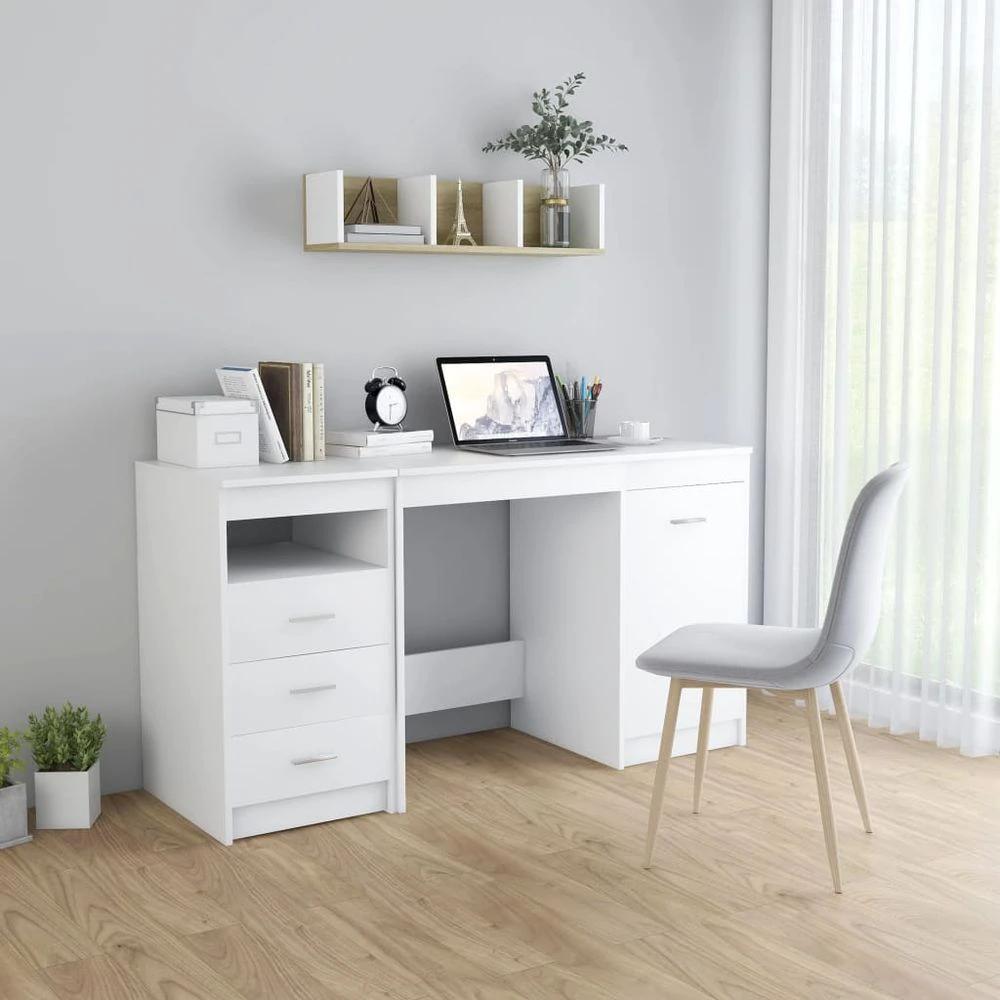 Desk White 140x50x76 cm vidaXL Engineered Wood by vidaXL