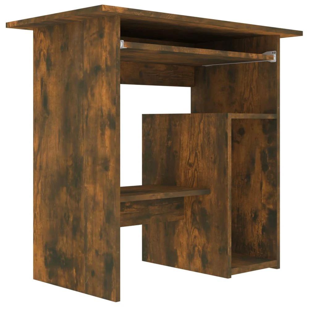 Desk Smoked Oak 80x45x74 cm vidaXL Engineered Wood by vidaXL