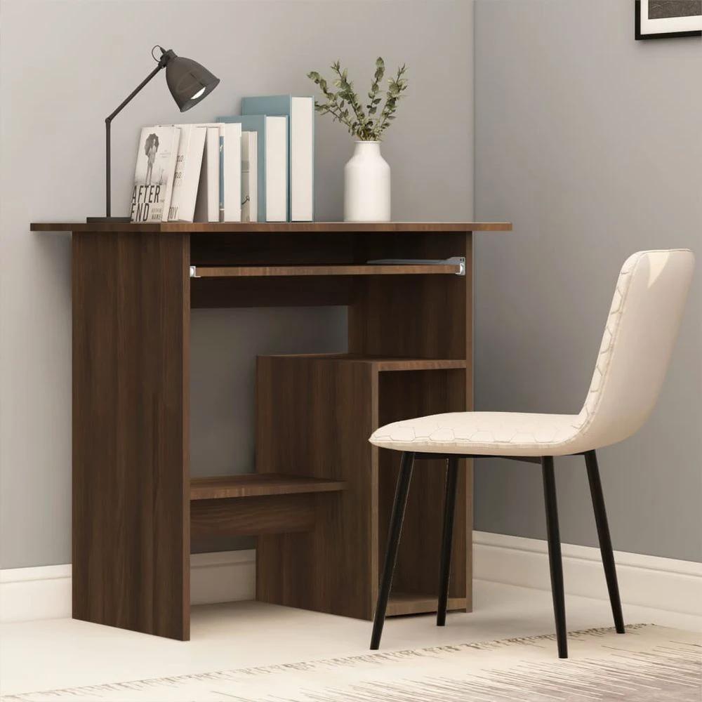 vidaXL Desk Smoked Oak 80x45x74 cm vidaXL Engineered Wood - Desks Desk