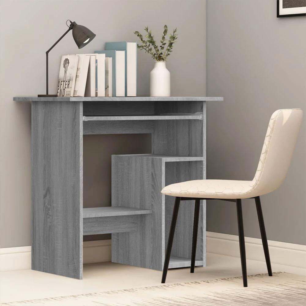 vidaXL Desk Smoked Oak 80x45x74 cm vidaXL Engineered Wood - Desks Desk