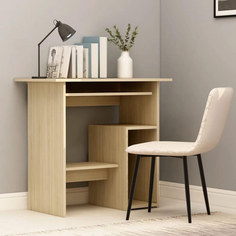 vidaXL Desk Smoked Oak 80x45x74 cm vidaXL Engineered Wood - Desks Desk