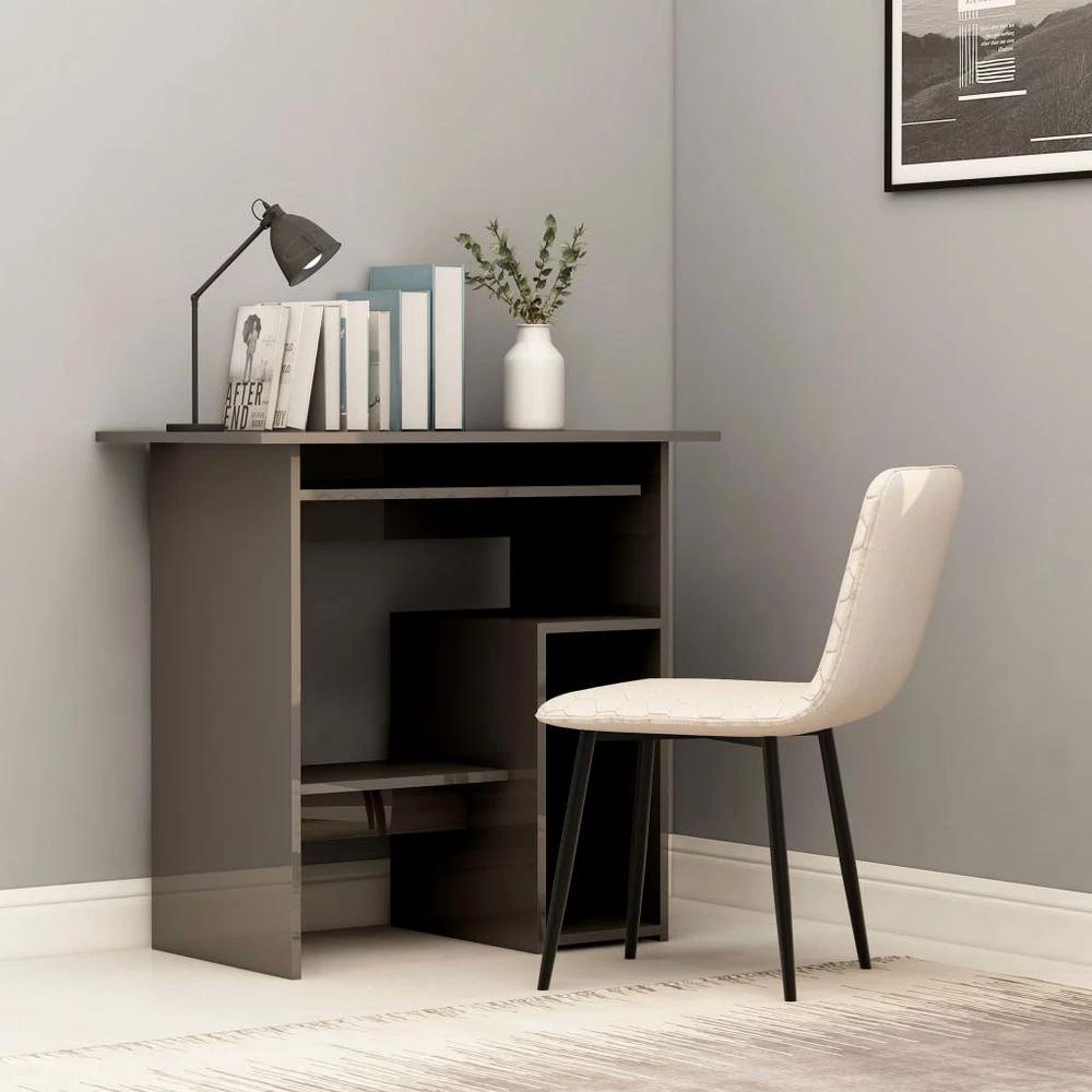 vidaXL Desk Smoked Oak 80x45x74 cm vidaXL Engineered Wood - Desks Desk