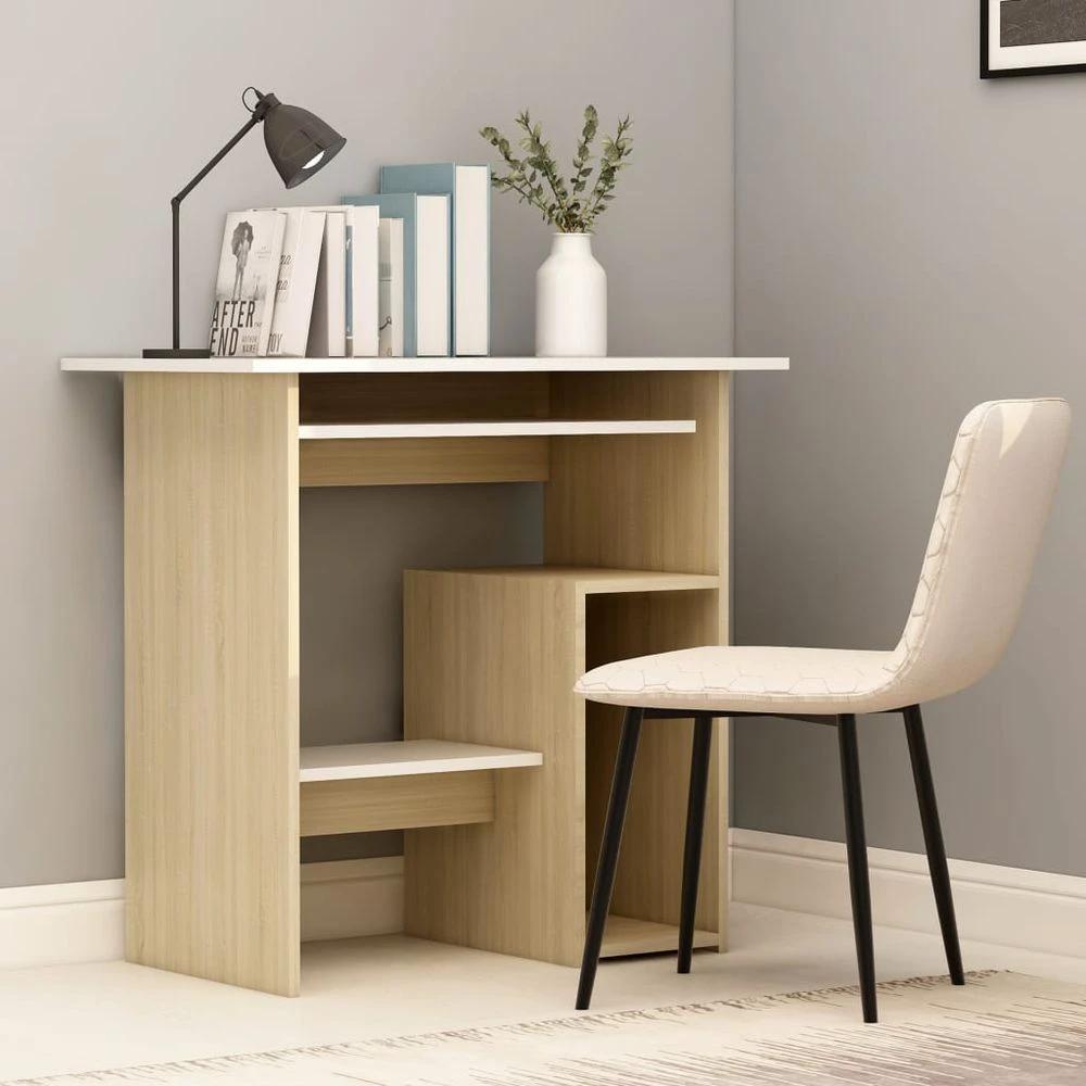 vidaXL Desk Smoked Oak 80x45x74 cm vidaXL Engineered Wood - Desks Desk