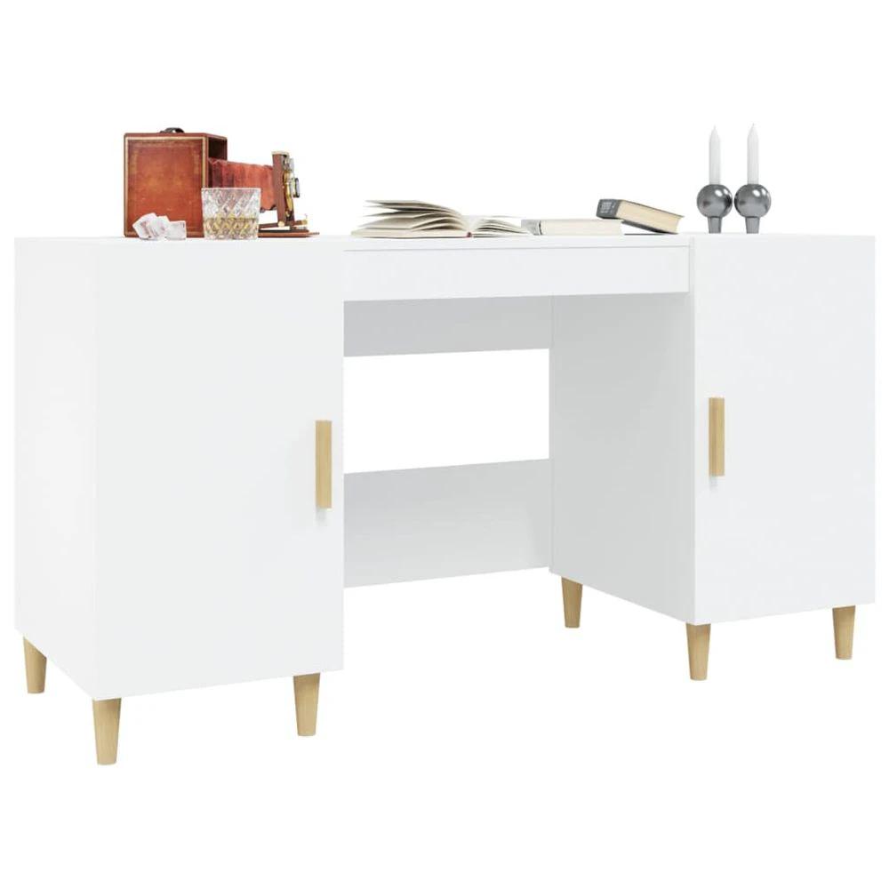 Desk Smoked Oak 140x50x75 cm vidaXL Engineered Wood by vidaXL