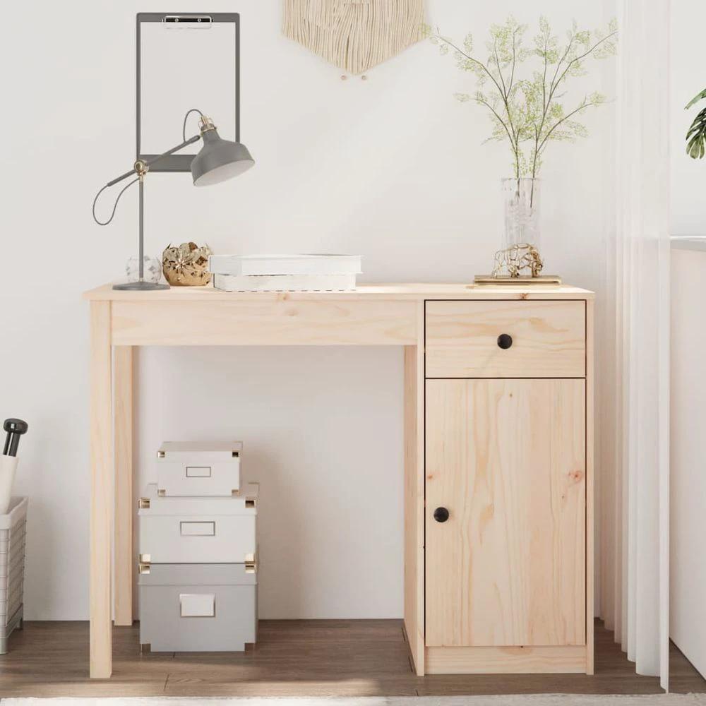 Desk 100x50x75 cm Solid Wood Pine vidaXL by vidaXL