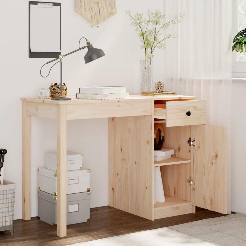 Desk 100x50x75 cm Solid Wood Pine vidaXL by vidaXL
