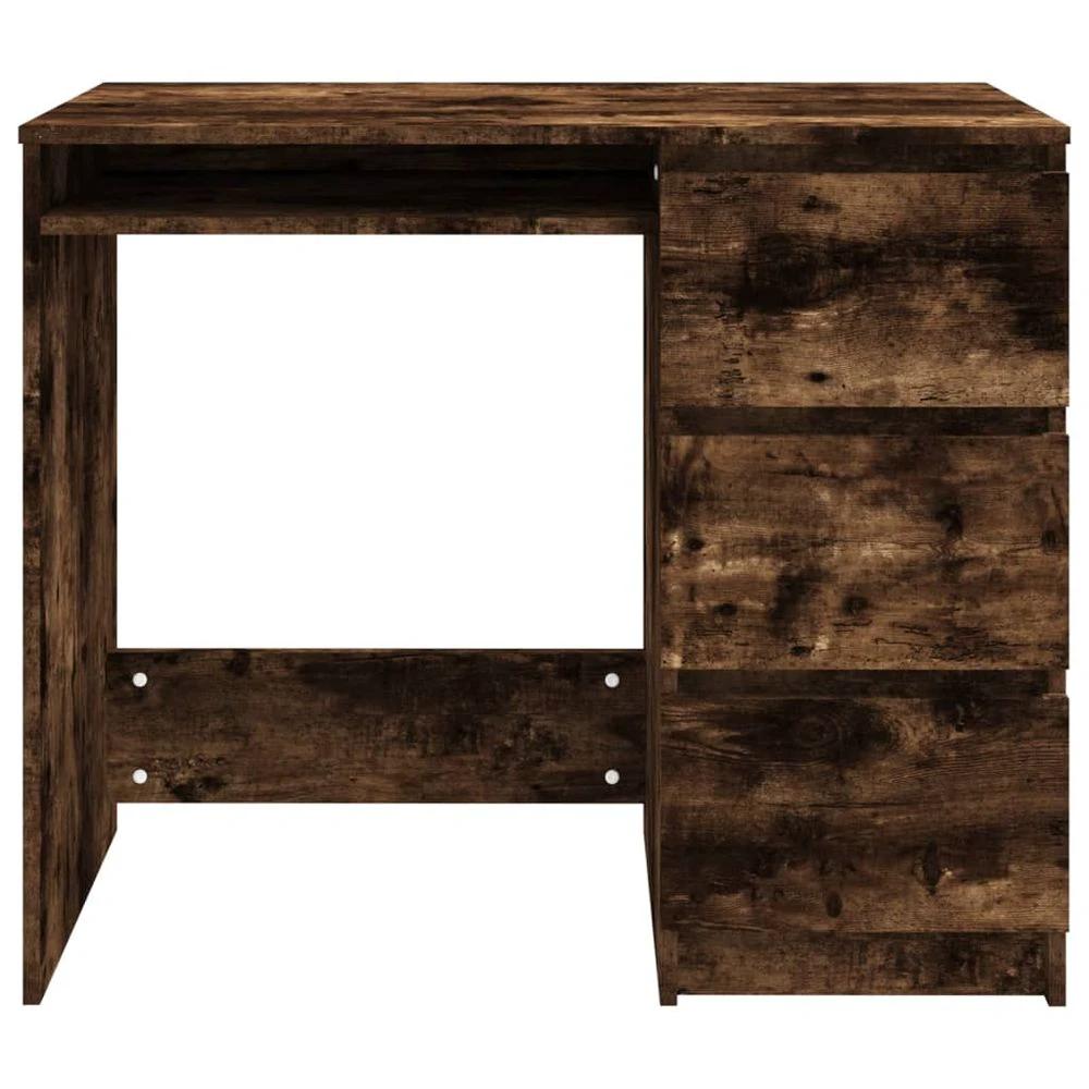 vidaXL Desk Smoked Oak 90x45x76 cm vidaXL Engineered Wood - Desks Desk
