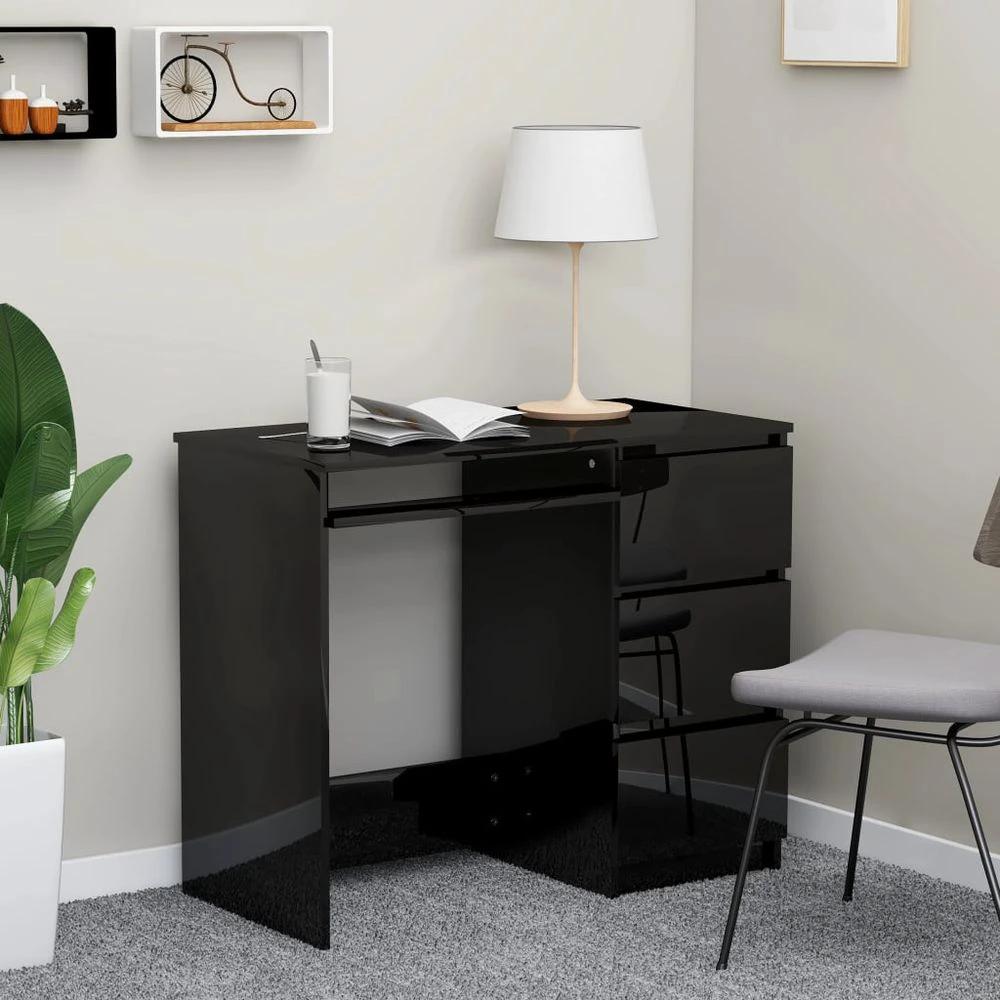 Desk Smoked Oak 90x45x76 cm vidaXL Engineered Wood by vidaXL