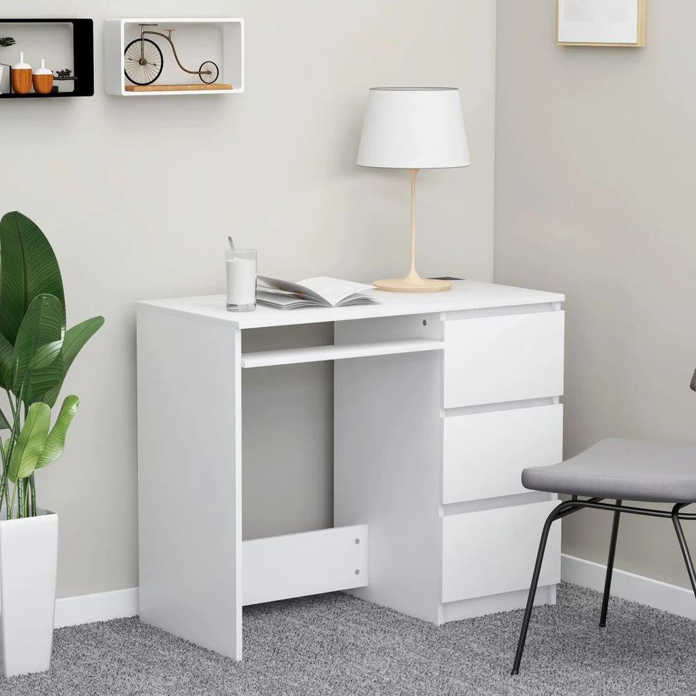 Desk Smoked Oak 90x45x76 cm vidaXL Engineered Wood by vidaXL