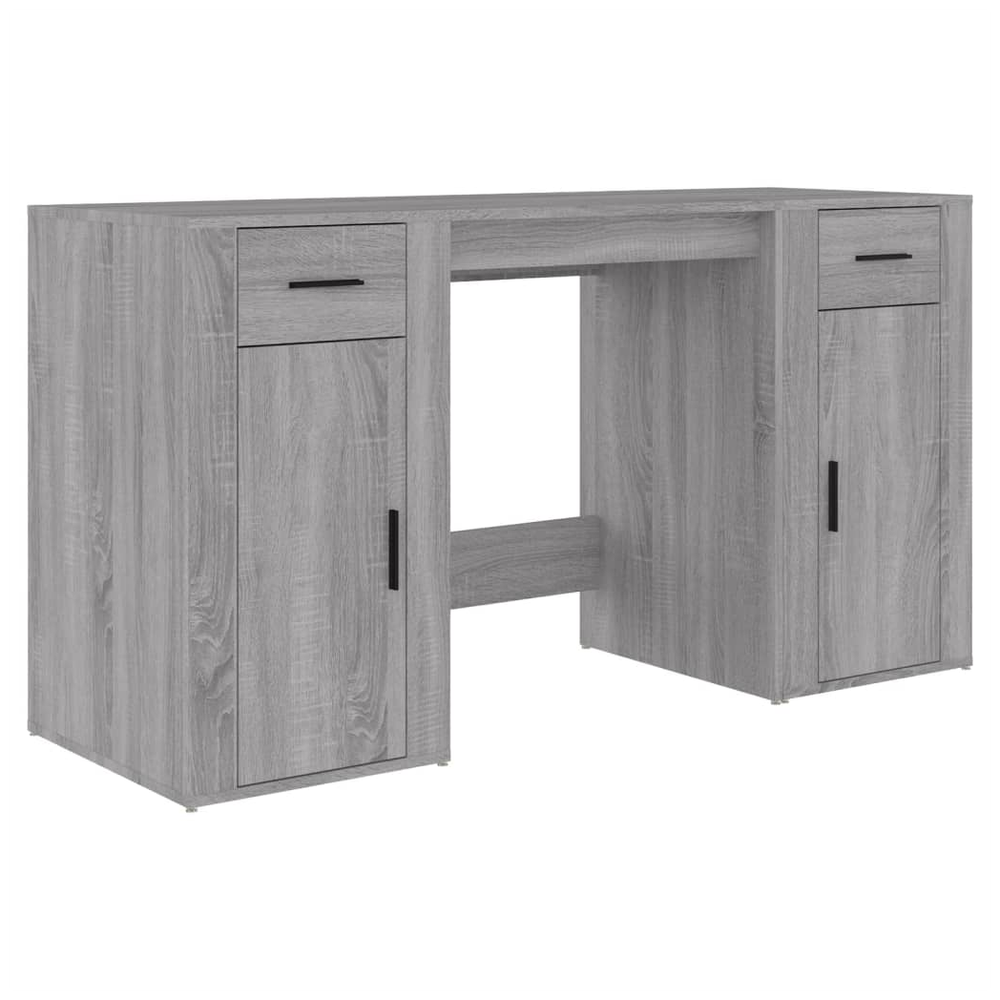 vidaXL Desk with Cabinet White vidaXL Engineered Wood - Desks Desk