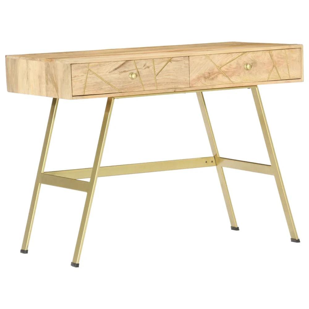 vidaXL Writing Desk with Drawers 100x55x75 cm Solid Mango Wood - Desks Desk