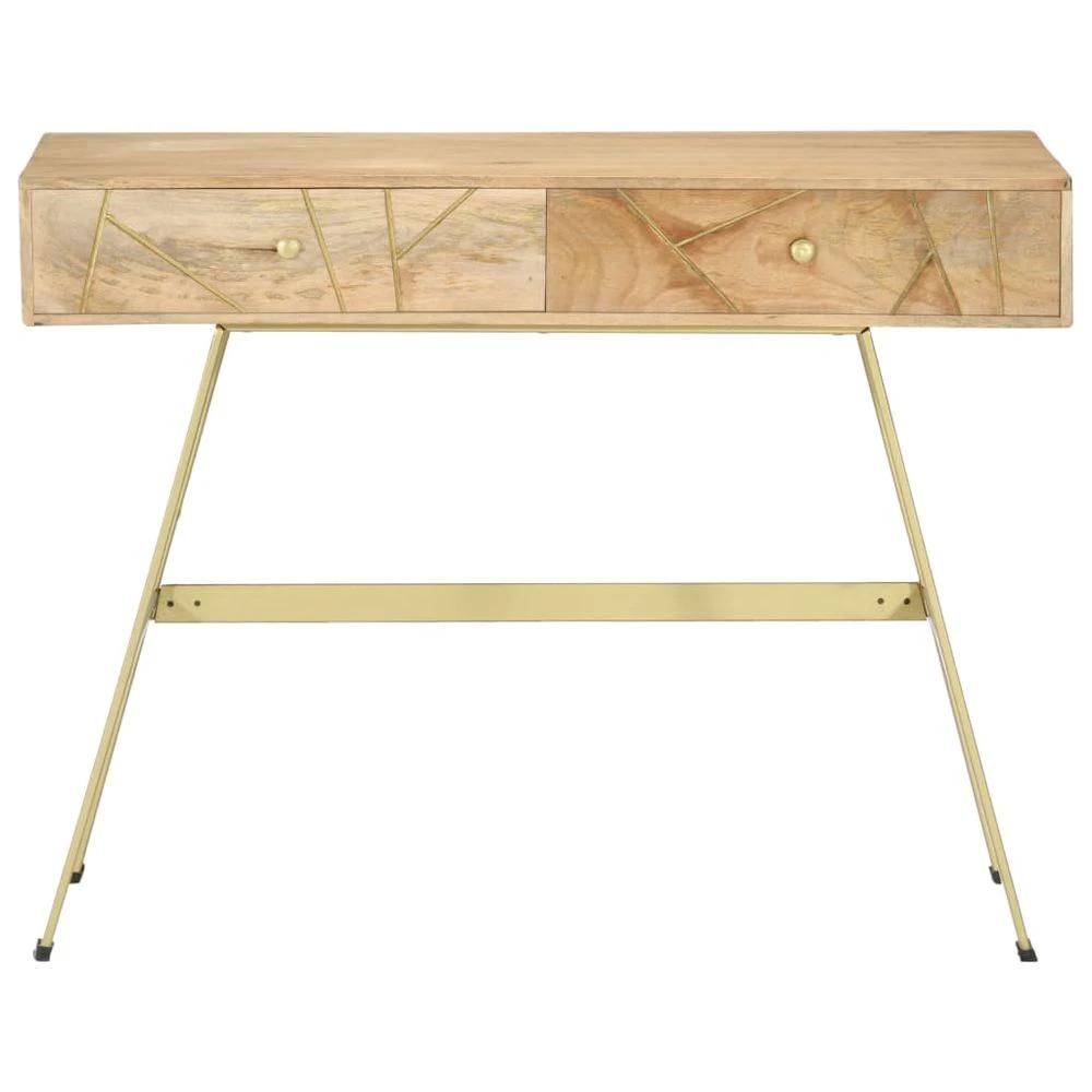 vidaXL Writing Desk with Drawers 100x55x75 cm Solid Mango Wood - Desks Desk