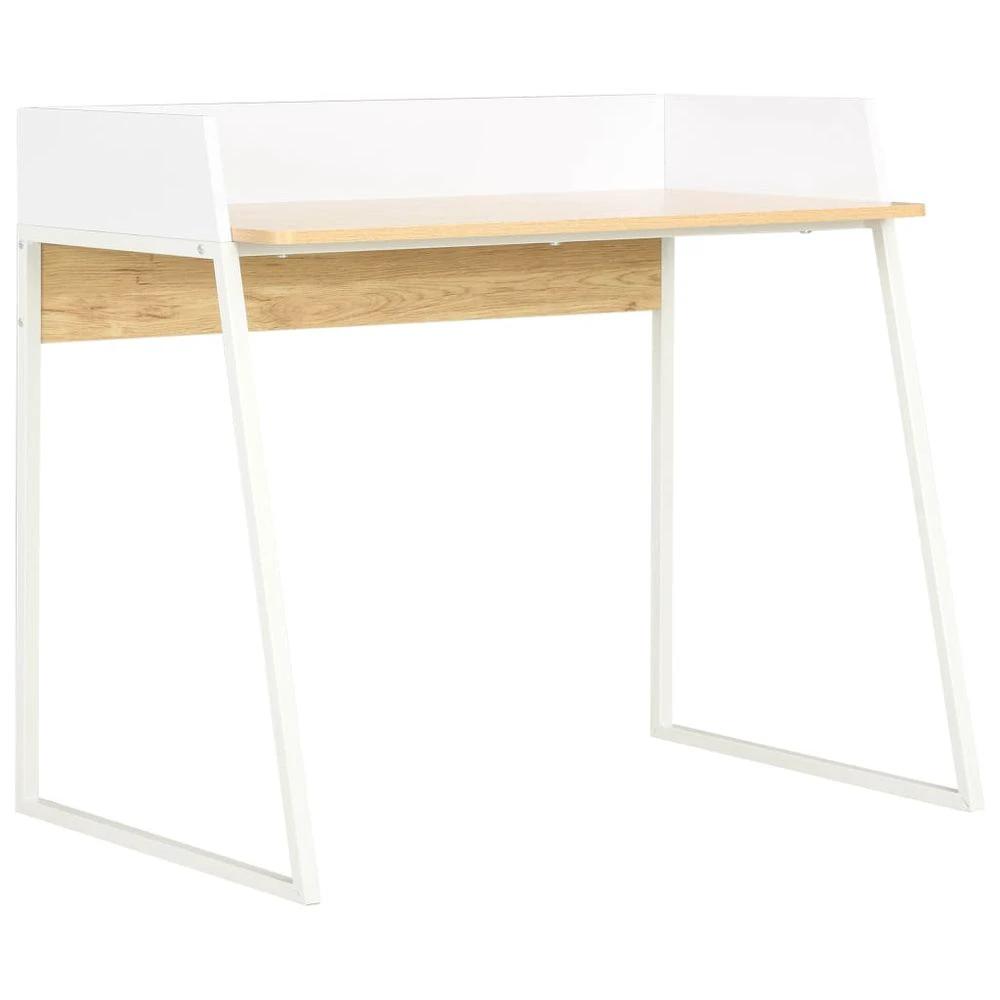 Desk White and Oak 90x60x88 cm vidaXL by vidaXL