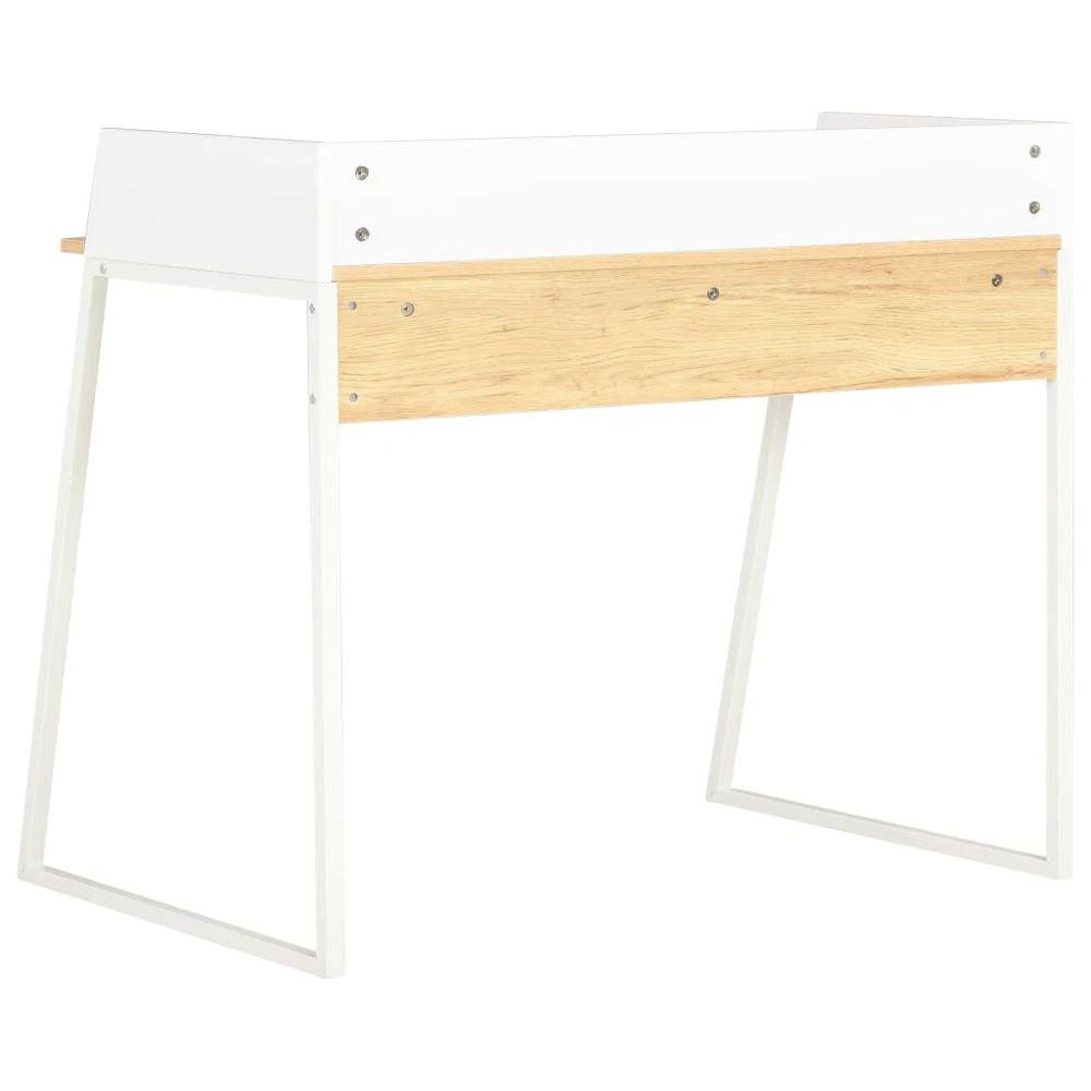Desk White and Oak 90x60x88 cm vidaXL by vidaXL