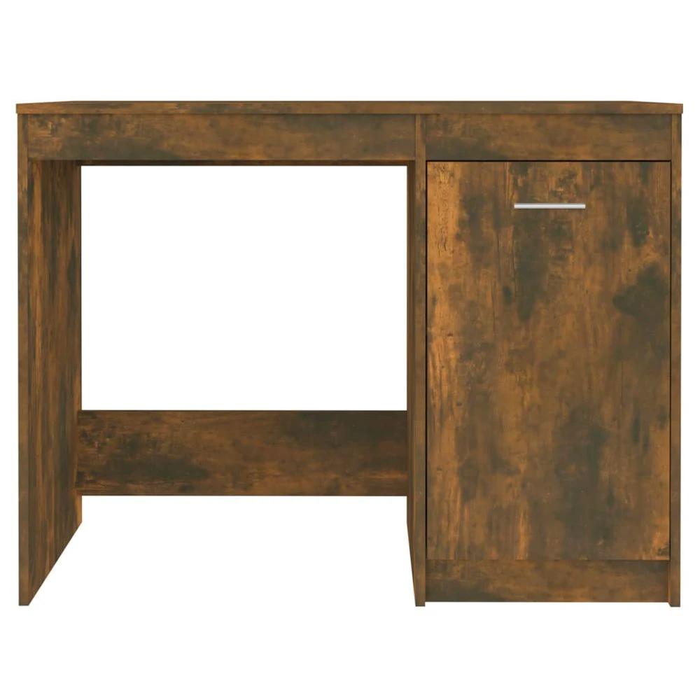 Desk Smoked Oak 100x50x76 cm vidaXL Engineered Wood by vidaXL
