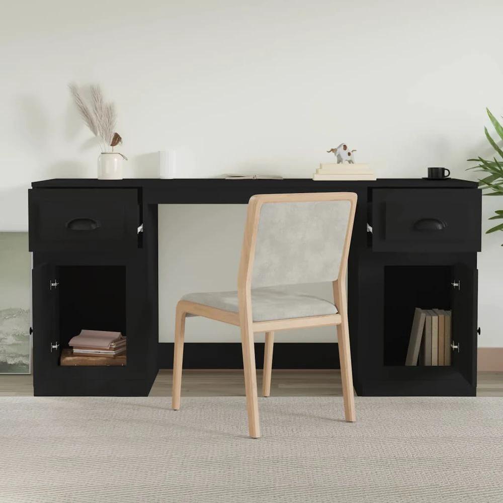 vidaXL Desk with Cabinet White vidaXL Engineered Wood - Desks Desk