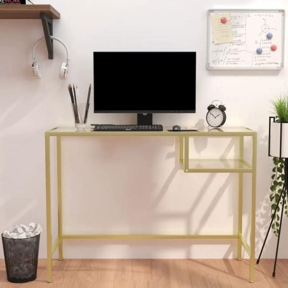 vidaXL Computer Desk Transparent 100x36x74 cm Glass vidaXL - Desks Desk