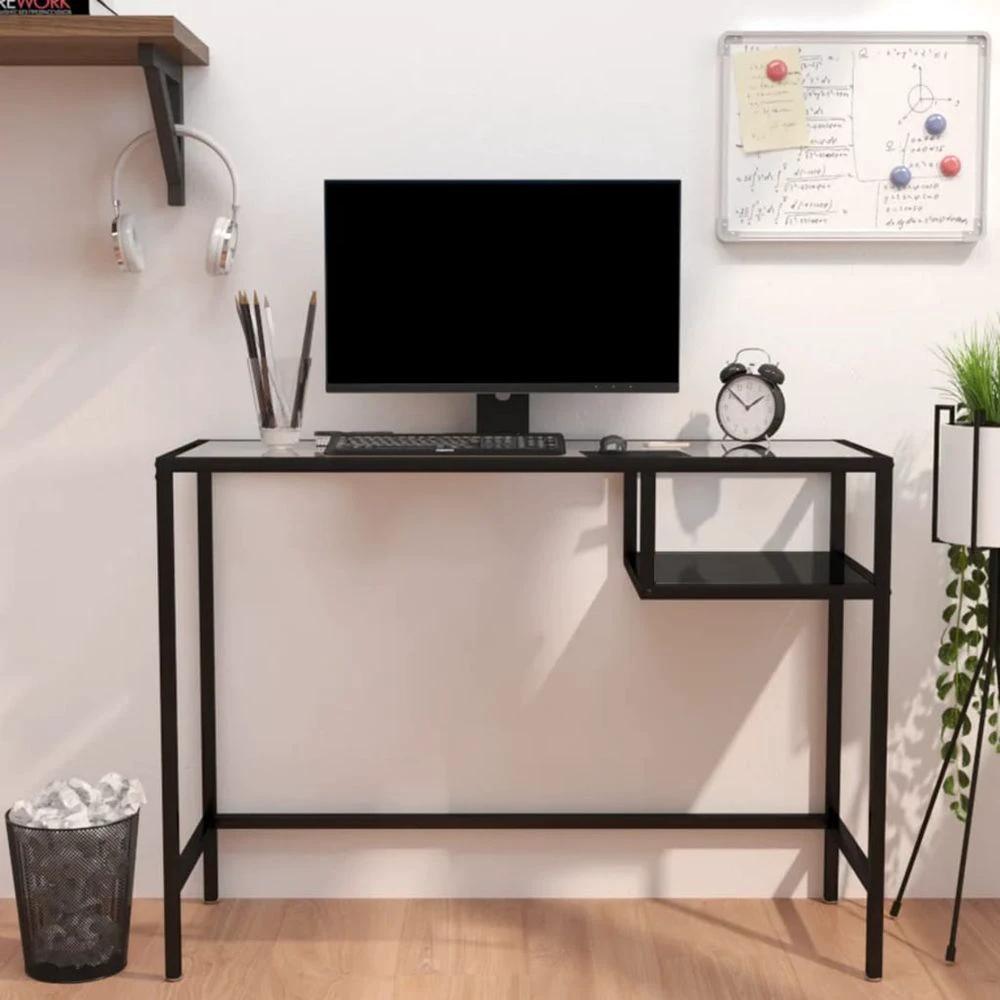 vidaXL Computer Desk Transparent 100x36x74 cm Glass vidaXL - Desks Desk