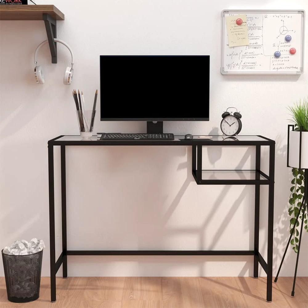 vidaXL Computer Desk Transparent 100x36x74 cm Glass vidaXL - Desks Desk