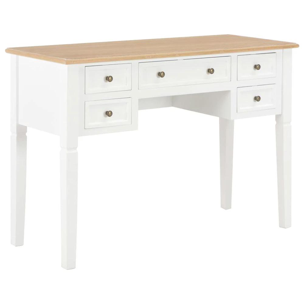 Writing Desk White 109.5x45x77.5 cm Wood by vidaXL