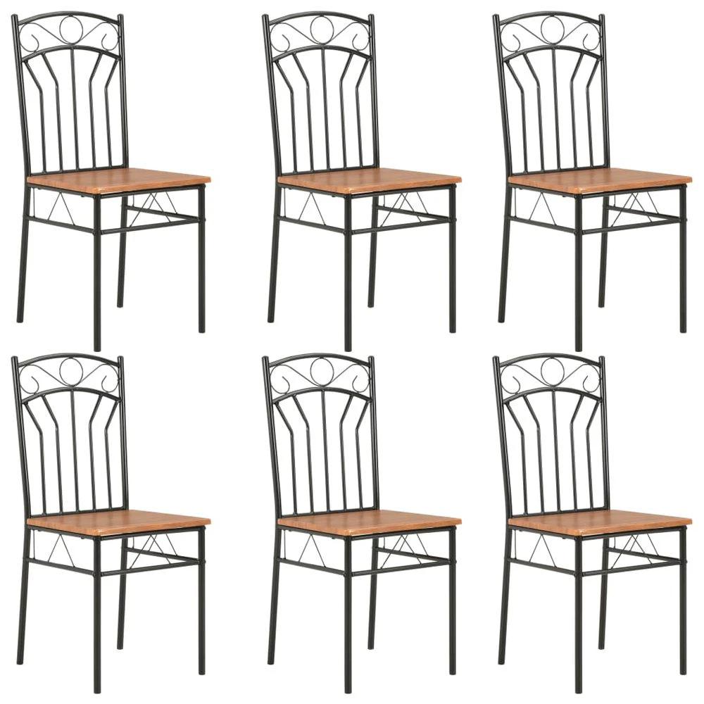 vidaXL Dining Chairs 6 pcs vidaXL Brown MDF - Uncategorized Dining Chairs
