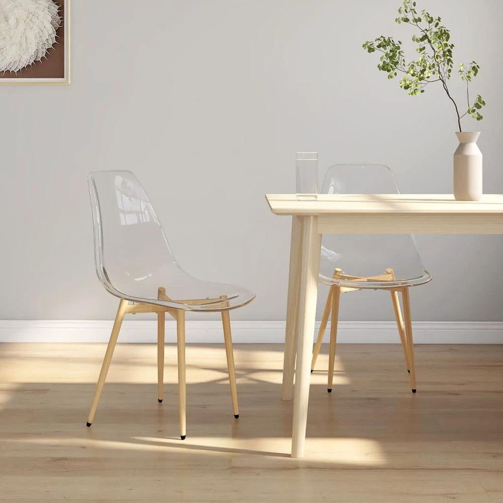 vidaXL Dining Chairs 2 pcs vidaXL Transparent PET - Uncategorized Dining Chairs