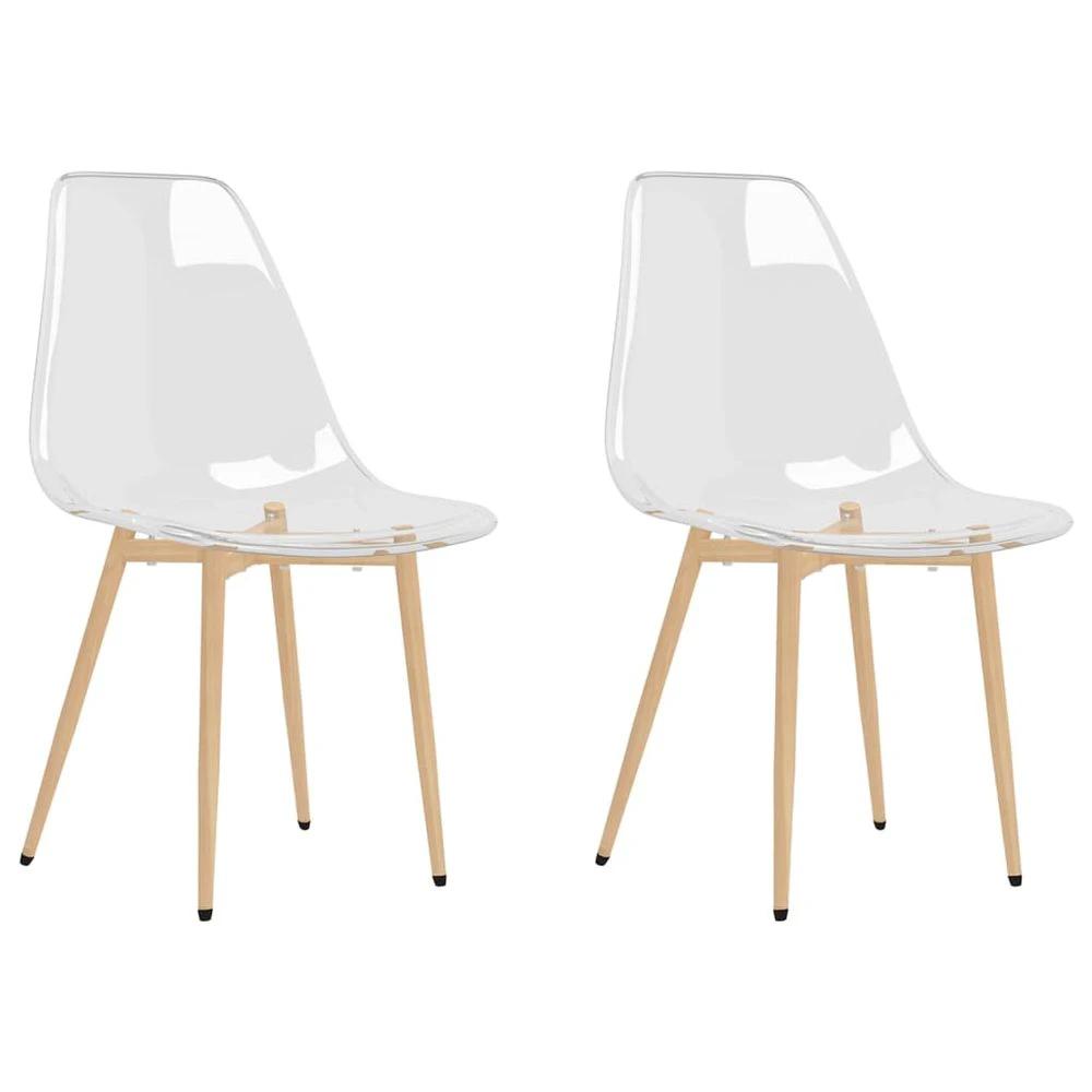 vidaXL Dining Chairs 2 pcs vidaXL Transparent PET - Uncategorized Dining Chairs