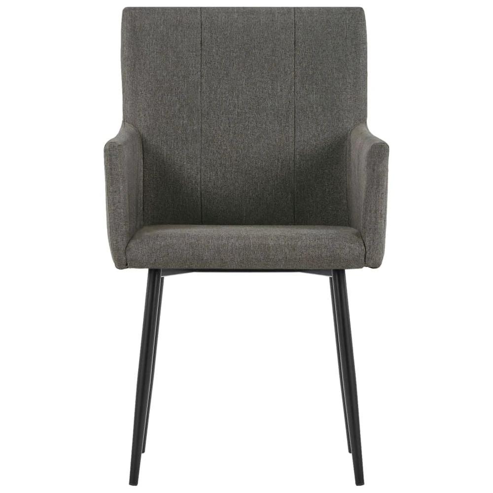 vidaXL Dining Chairs with Armrests 2 pcs vidaXL Taupe Fabric - Uncategorized Dining Chairs