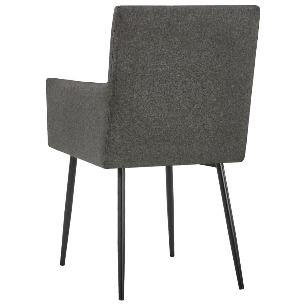 vidaXL Dining Chairs with Armrests 2 pcs vidaXL Taupe Fabric - Uncategorized Dining Chairs