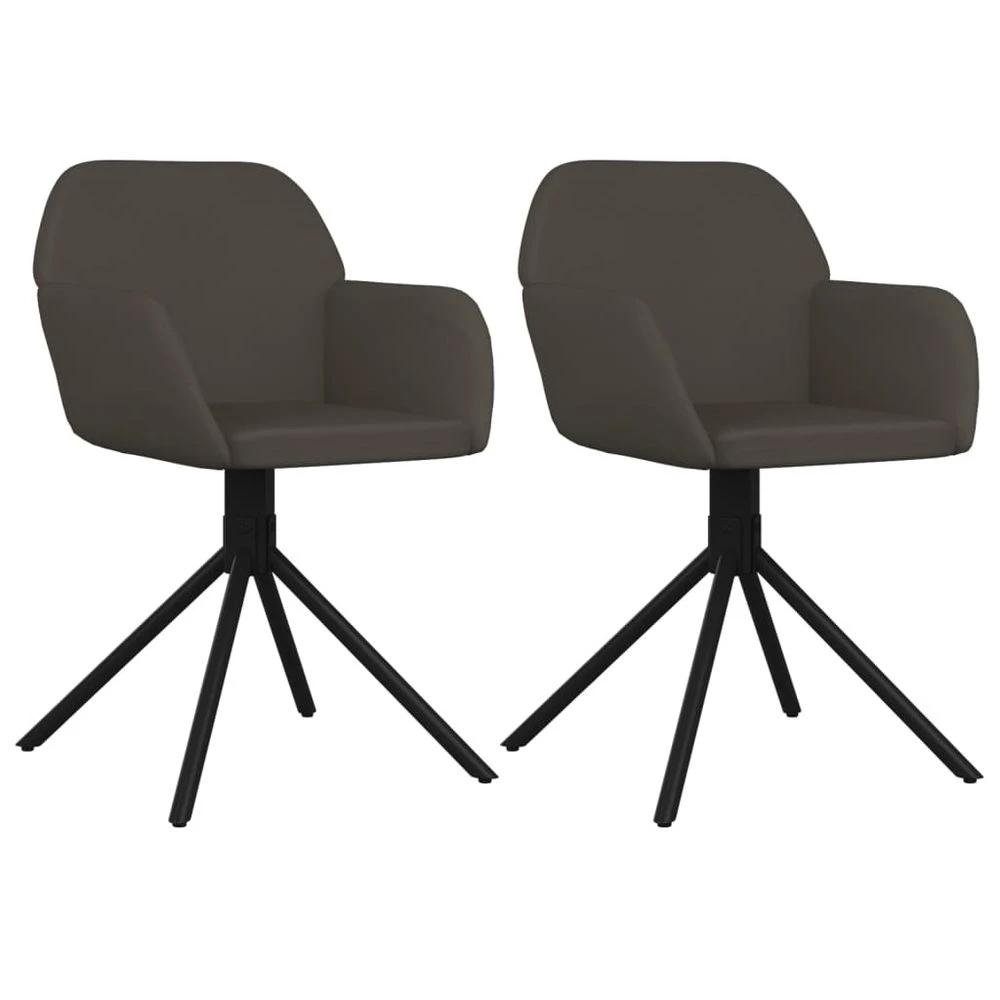 vidaXL Swivel Dining Chairs 2 pcs vidaXL Dark Grey Velvet - Uncategorized Dining Chairs