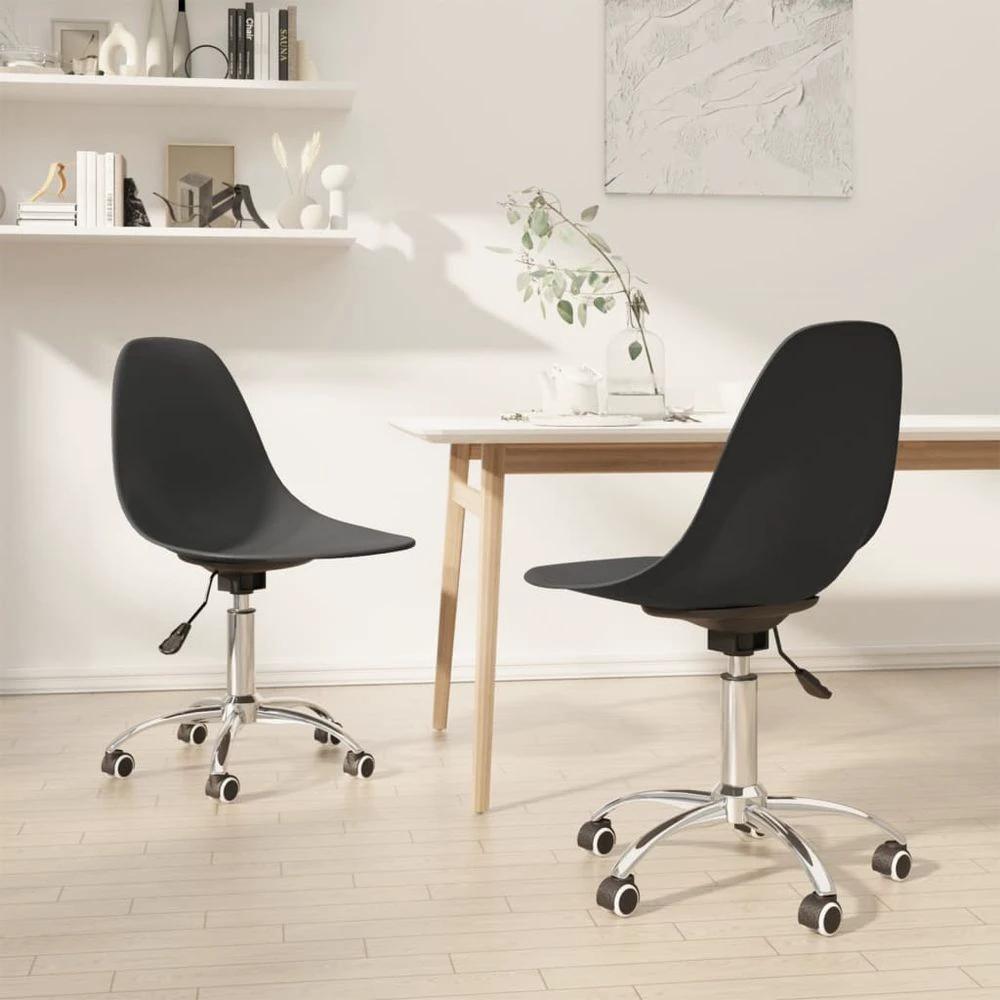 vidaXL Swivel Dining Chairs 2 pcs vidaXL Light Grey PP - Uncategorized Dining Chairs