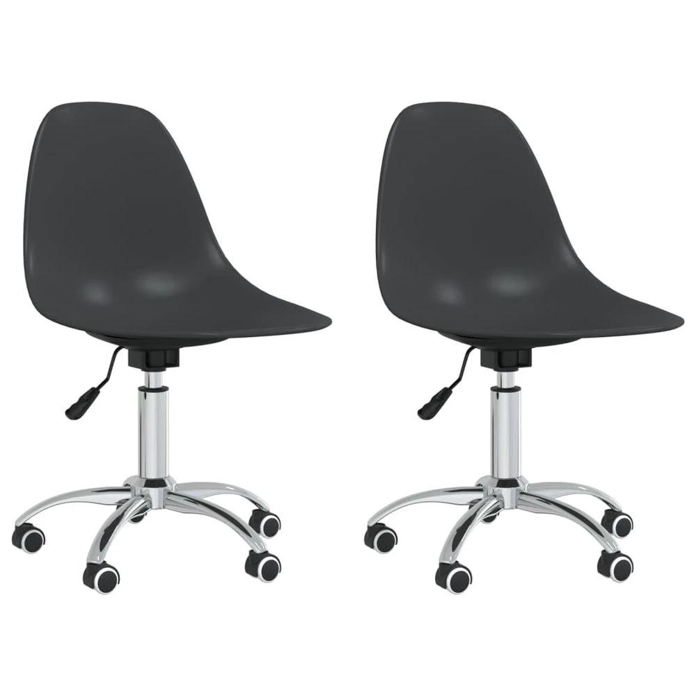 vidaXL Swivel Dining Chairs 2 pcs vidaXL Light Grey PP - Uncategorized Dining Chairs