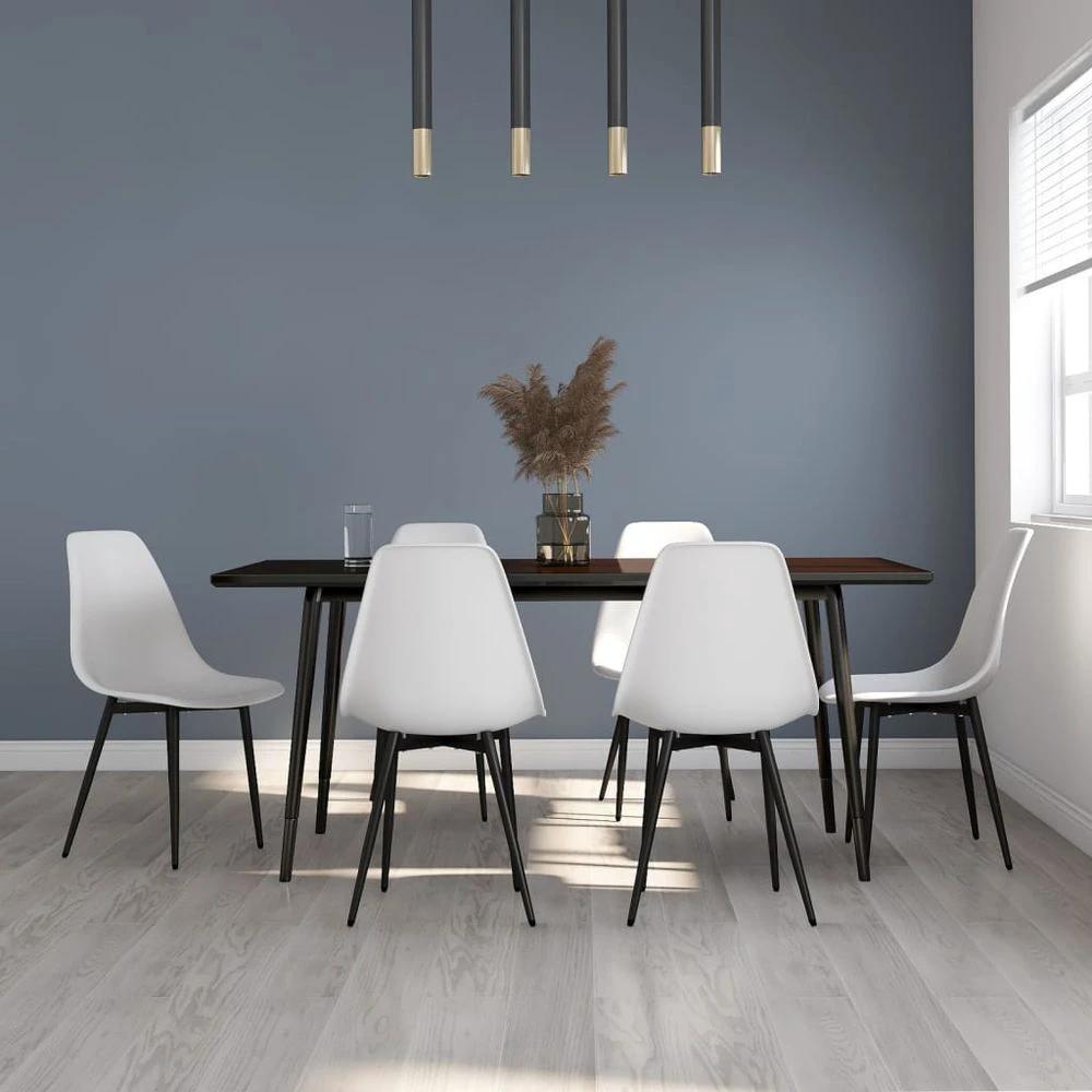 Dining Chairs 2 pcs vidaXL White PP by vidaXL