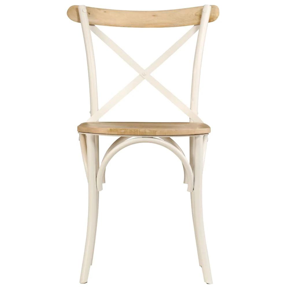 vidaXL Cross Chairs 4 pcs White vidaXL Solid Mango Wood - Uncategorized Dining Chairs