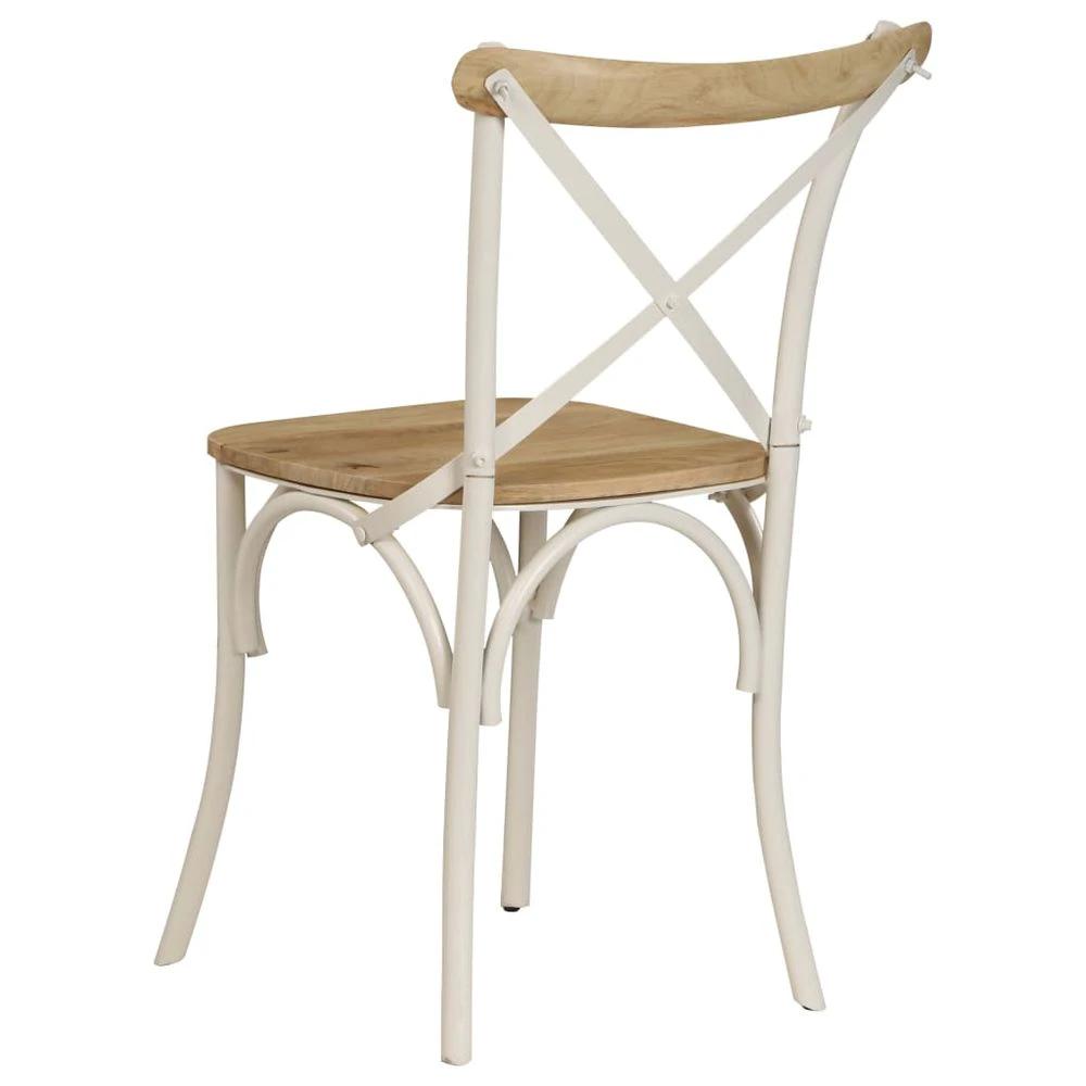 vidaXL Cross Chairs 4 pcs White vidaXL Solid Mango Wood - Uncategorized Dining Chairs