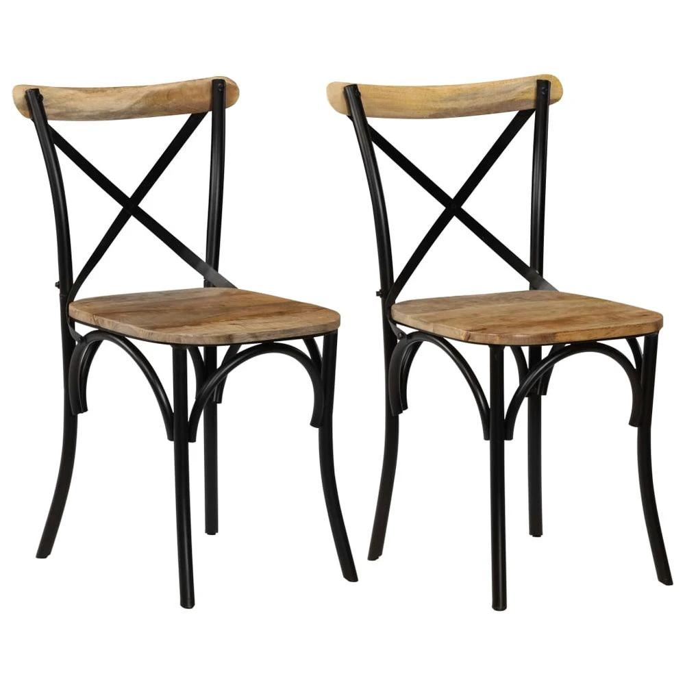 vidaXL Cross Chairs 4 pcs White vidaXL Solid Mango Wood - Uncategorized Dining Chairs