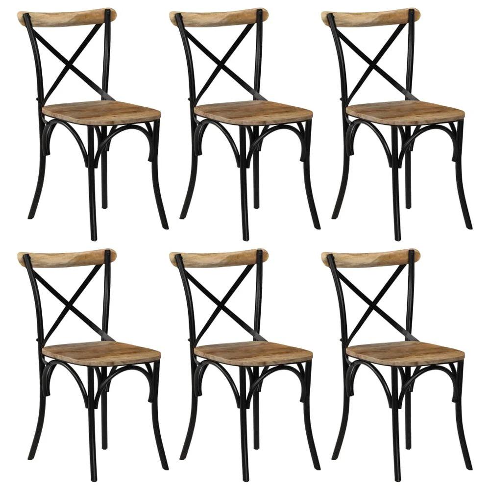 vidaXL Cross Chairs 4 pcs White vidaXL Solid Mango Wood - Uncategorized Dining Chairs