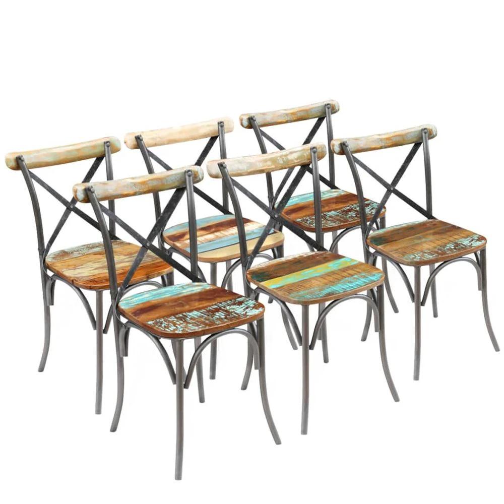 vidaXL Cross Chairs 4 pcs White vidaXL Solid Mango Wood - Uncategorized Dining Chairs