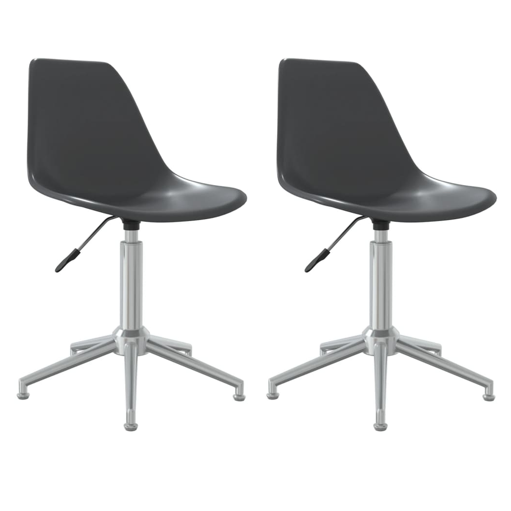vidaXL Swivel Dining Chairs 2 pcs vidaXL Light Grey PP - Uncategorized Dining Chairs