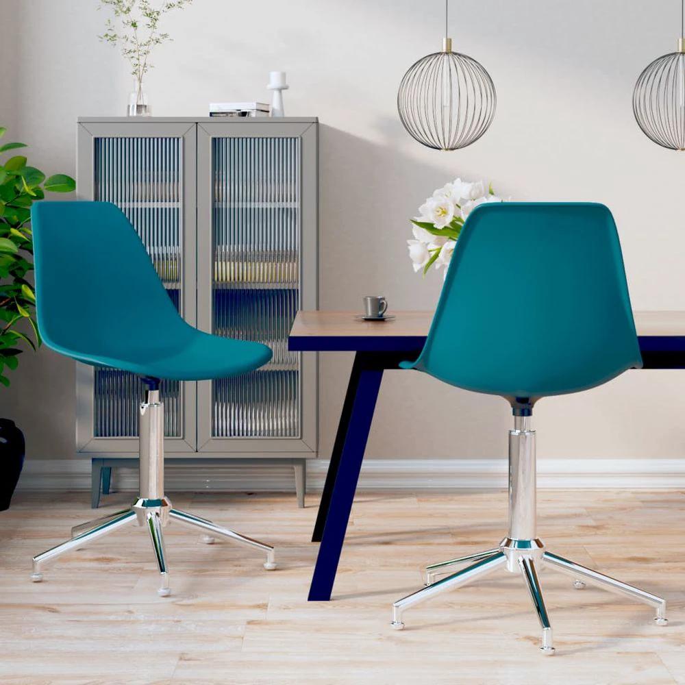 vidaXL Swivel Dining Chairs 2 pcs vidaXL Light Grey PP - Uncategorized Dining Chairs