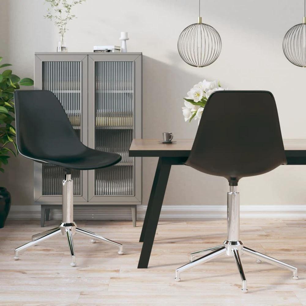 vidaXL Swivel Dining Chairs 2 pcs vidaXL Light Grey PP - Uncategorized Dining Chairs
