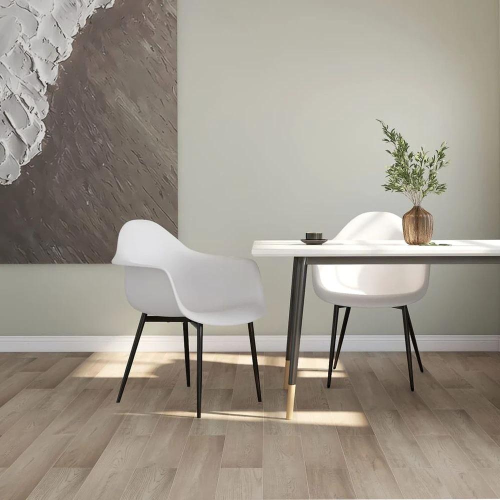 Dining Chairs 2 pcs vidaXL White PP by vidaXL