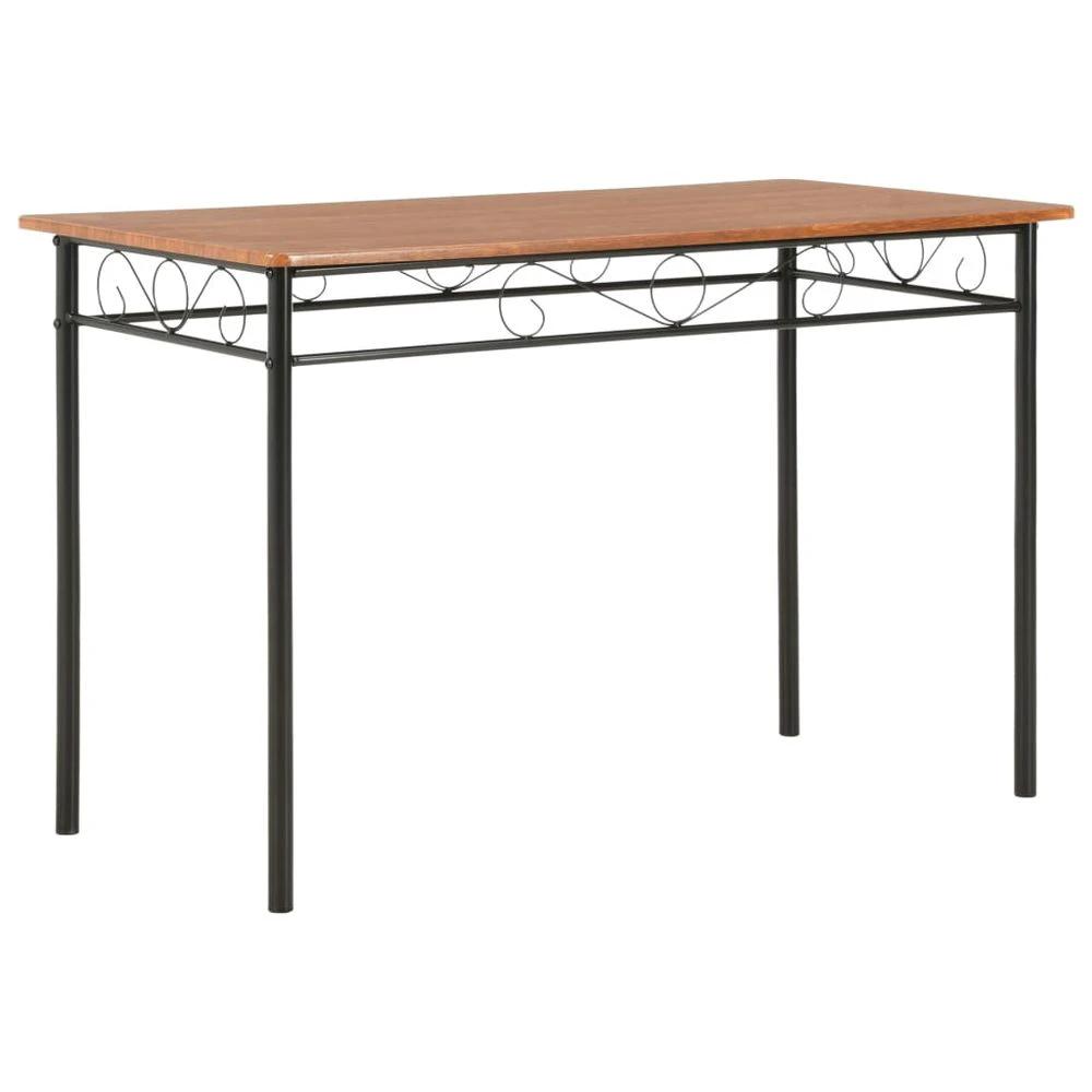 vidaXL 5 Piece Dining Set vidaXL MDF and Steel Brown - Dining Set