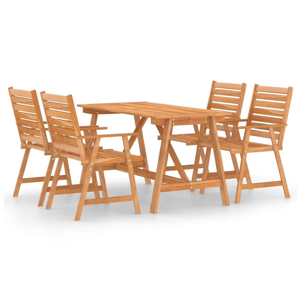 vidaXL 5 Piece vidaXL Garden Dining Set Solid Acacia Wood - Uncategorized Dining Set
