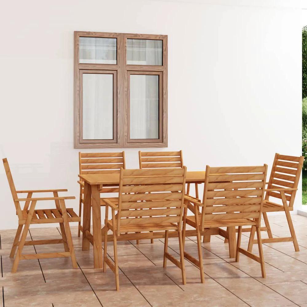 vidaXL 5 Piece vidaXL Garden Dining Set Solid Acacia Wood - Uncategorized Dining Set