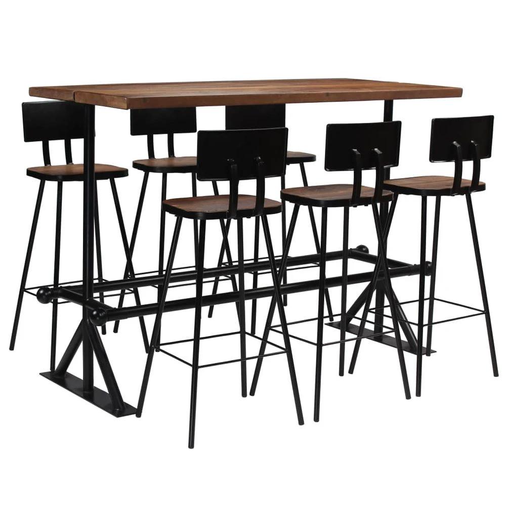 Bar Set 3 Piece vidaXL Solid Reclaimed Wood by vidaXL