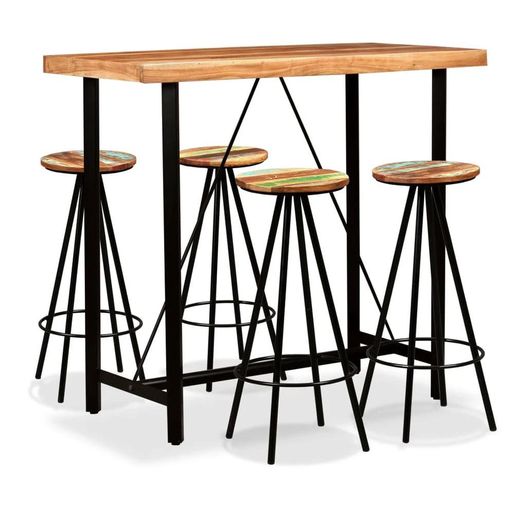 Bar Set 5 Pieces vidaXL Solid Acacia and Reclaimed Wood by vidaXL