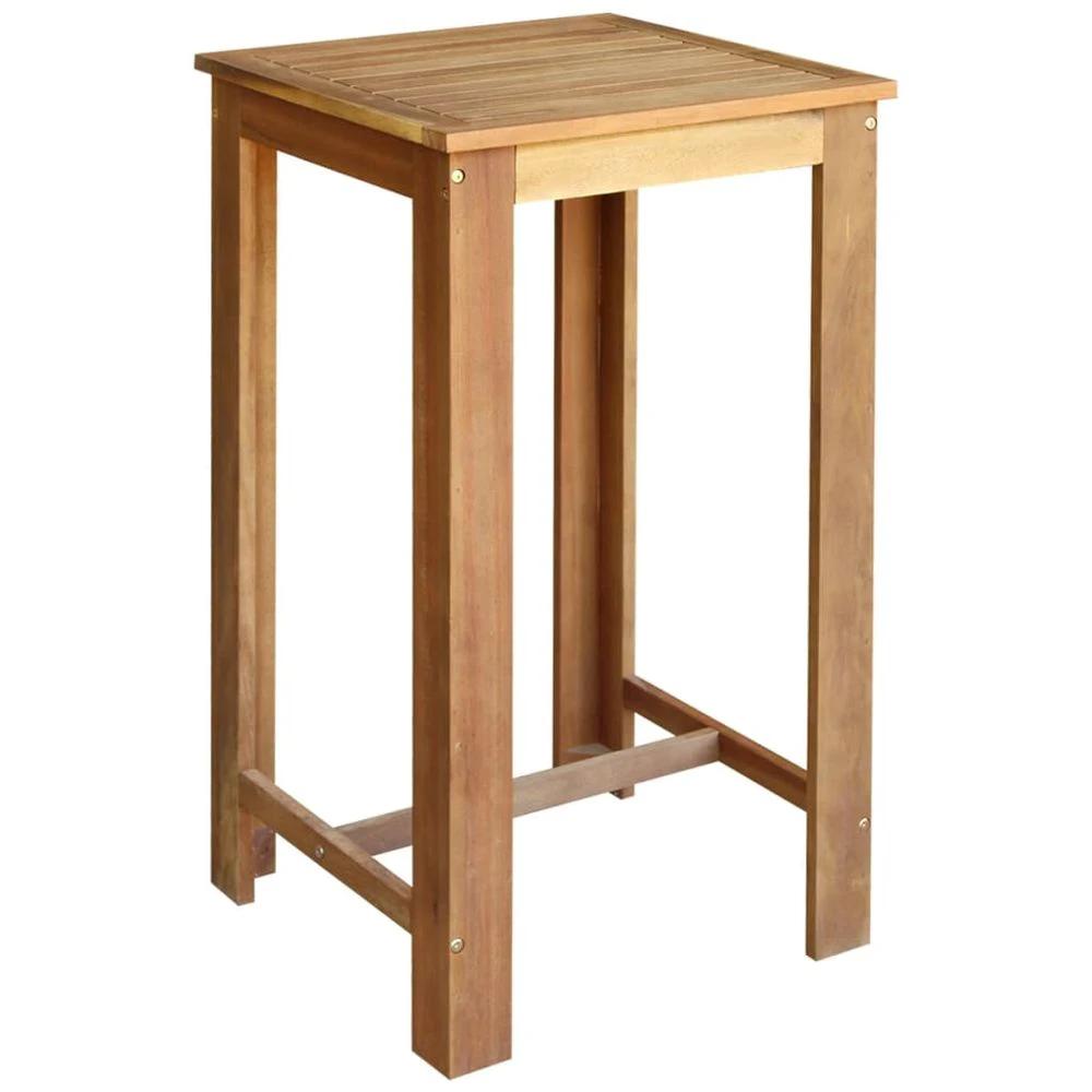 vidaXL Bar Table and Chair Set 3 Pieces vidaXL Solid Acacia Wood - Uncategorized Dining Set